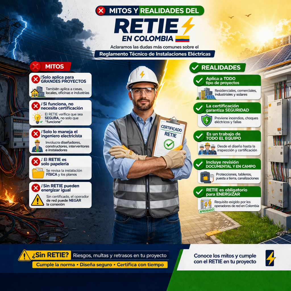 inspeccion de instalaciones electricas bajo normativa RETIE en colombia