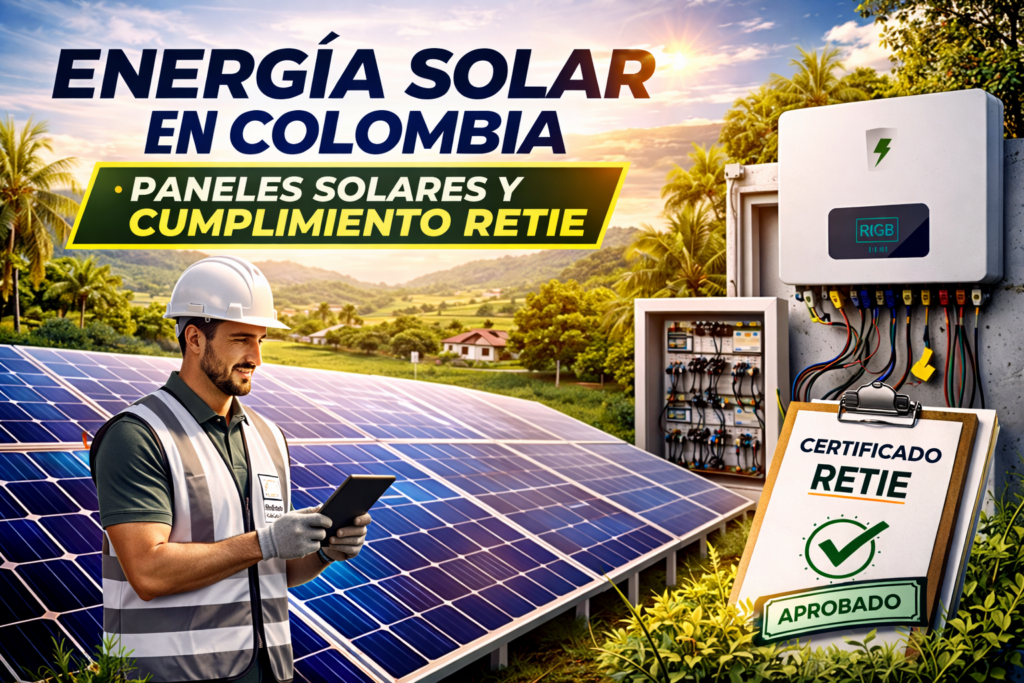 Paneles solares sistema fotovoltaico en Colombia instalación energía solar RETIE